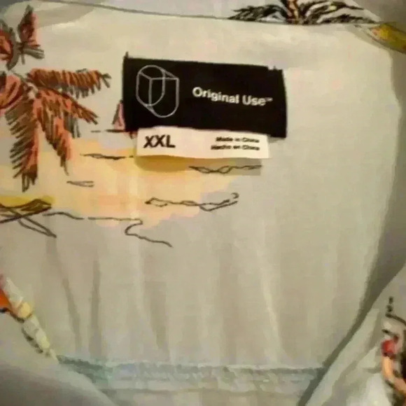 Men’s Hawaiian Short Sleeve Button Down Shirt Palm Trees Hula Dancer XXL Rayon - Picture 5 of 8